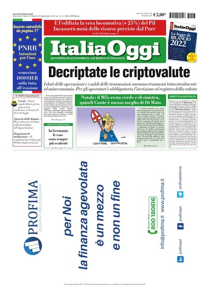 Italia oggi : quotidiano di economia finanza e politica